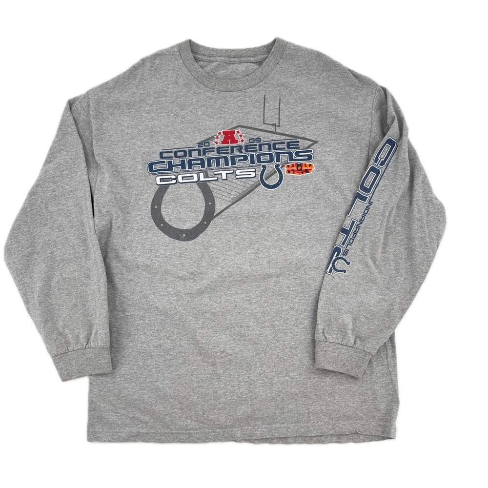 NFL Indianapolis Colts Conference Champions Super Bowl 2009 LS Tshirt Size Large